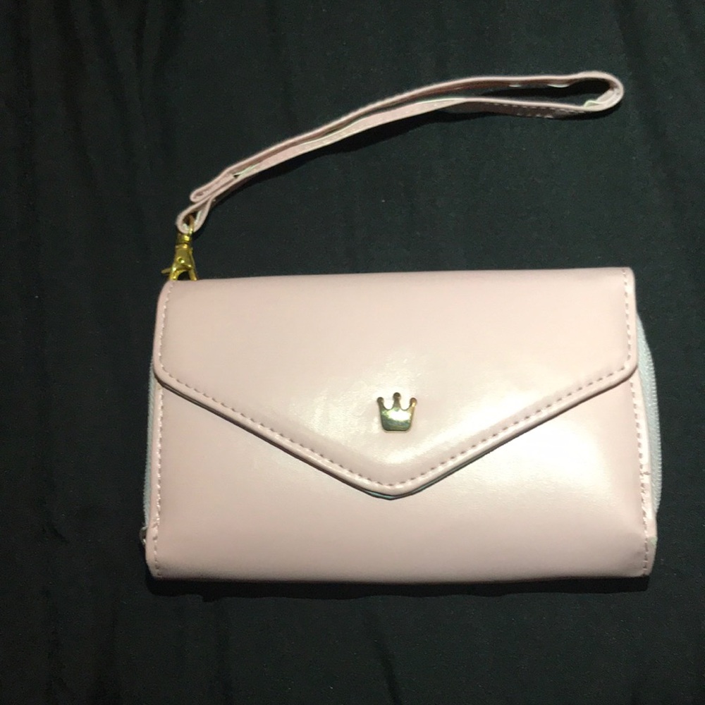 Pink wallet wristlet